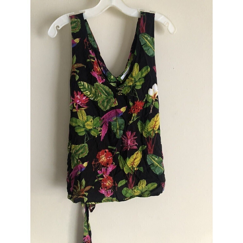 Mango Casual Women's Floral Tropical Print Top Size Medium